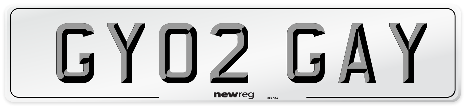 GY02 GAY Number Plate from New Reg